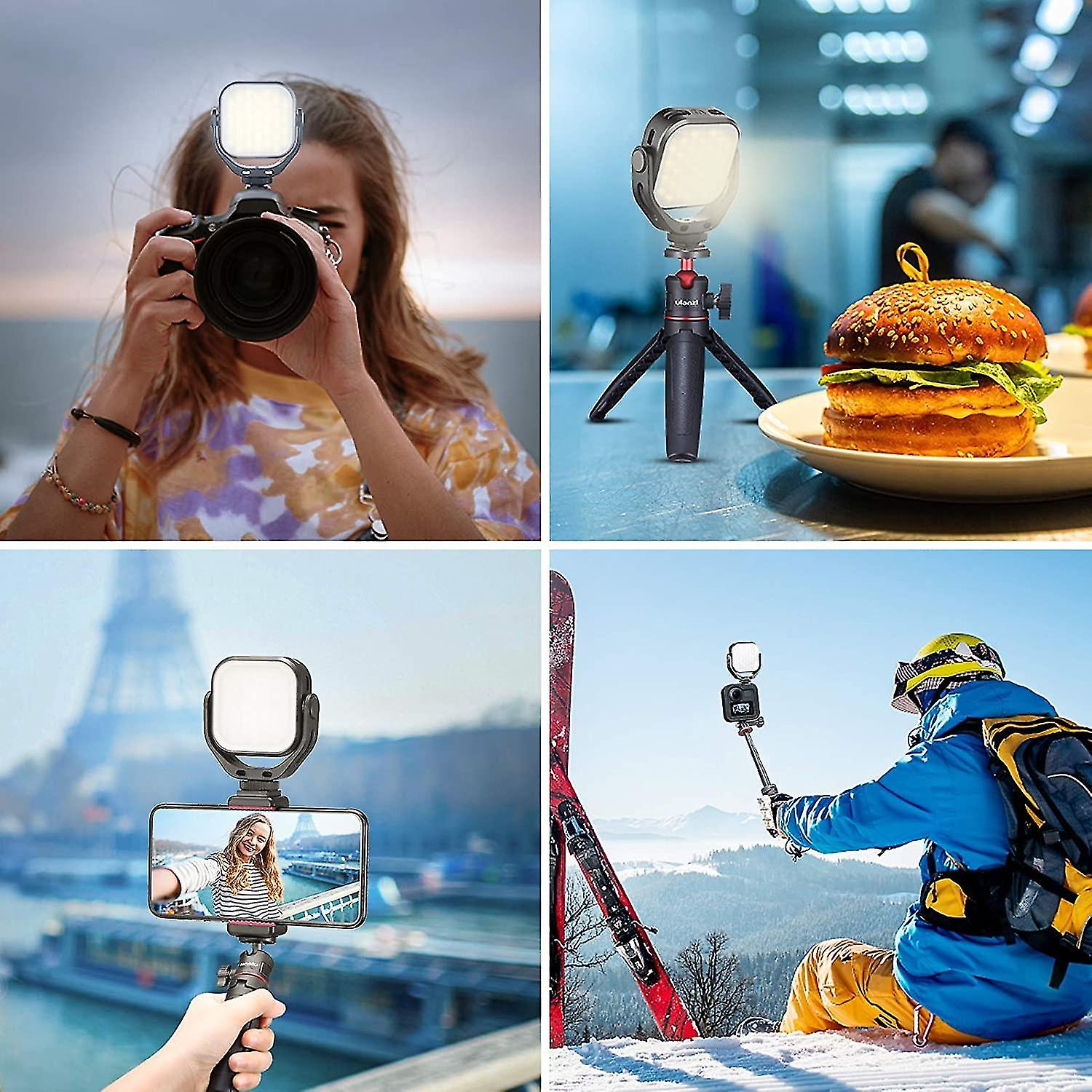 Vl66 Led Video Light Color Temperature Camera Compact Pocket Light 360 Rotatable With Soft Light Compatible With Sony/dji Om 4/all Dslr Usb C Charging