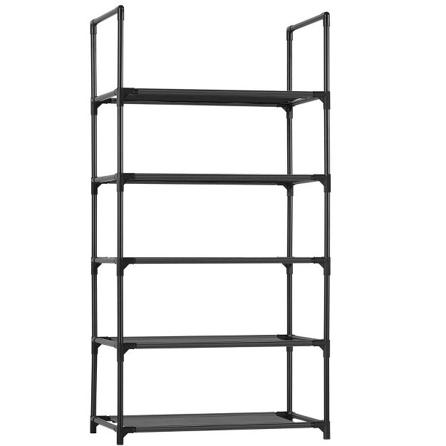 Songmics Shoe Rack 5 tier Shoe Shelf 17 7 X 11 X 35 Inches Black