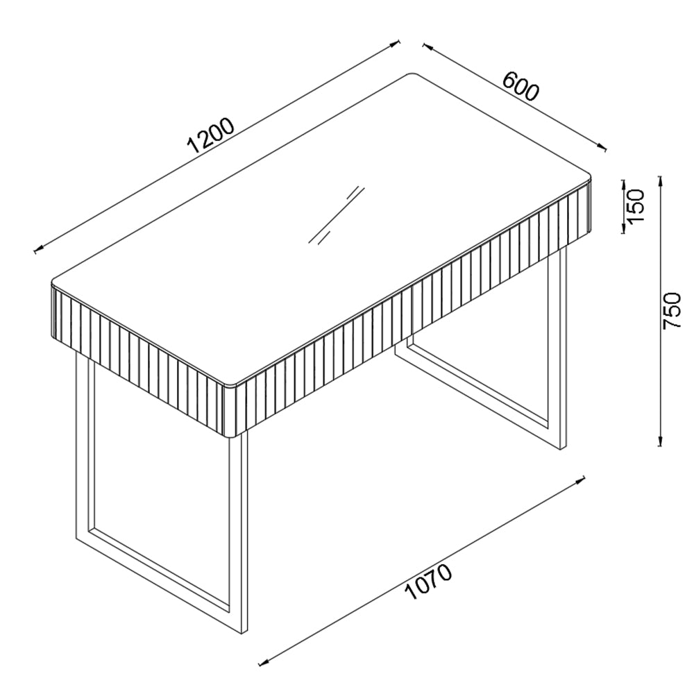 AKARI Study Desk 120cm - Light Grey