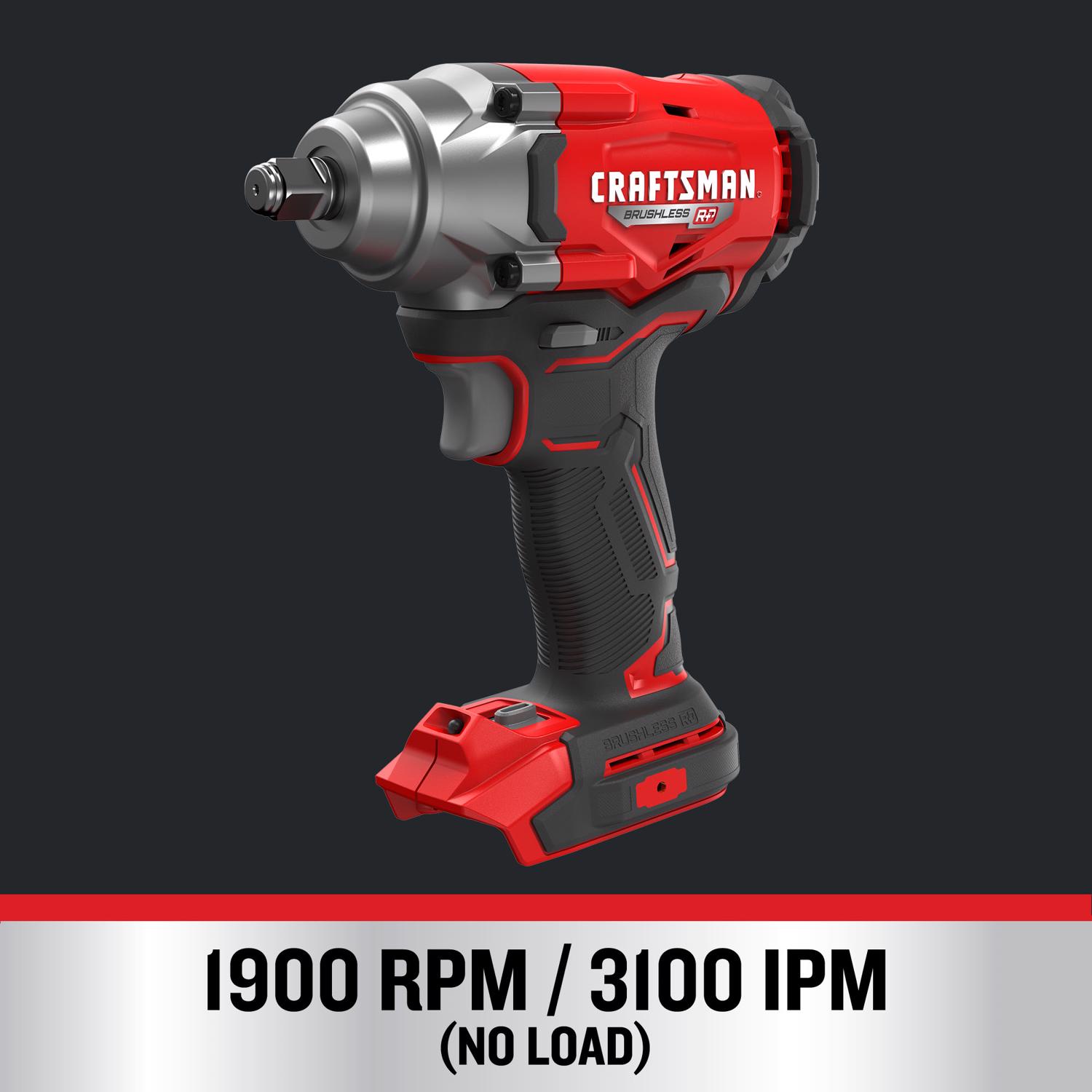 Craftsman V20 1/2 in. Cordless Brushless Impact Wrench Tool Only