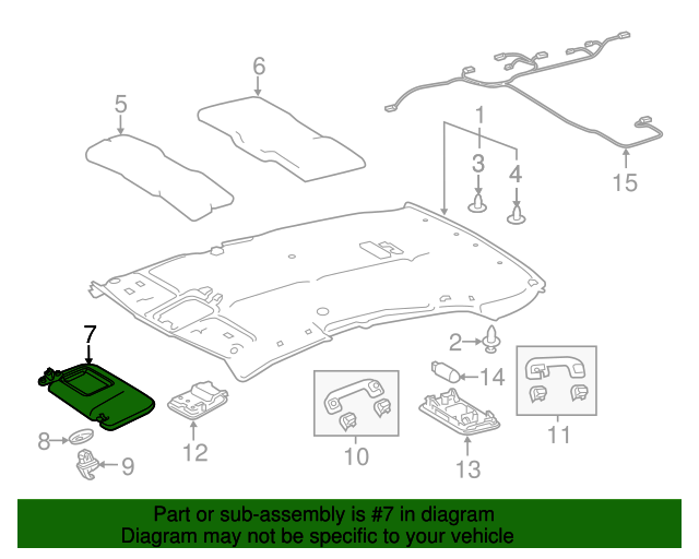 Genuine OE Toyota Visor Assembly Left-hand - 74320-06C62-B1