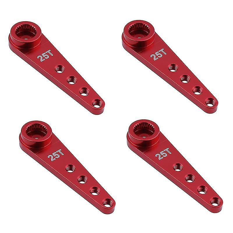 4pcs 37mm 25t Metal Extension Steering Arm Horn For Rc Car Crawler Parts，red