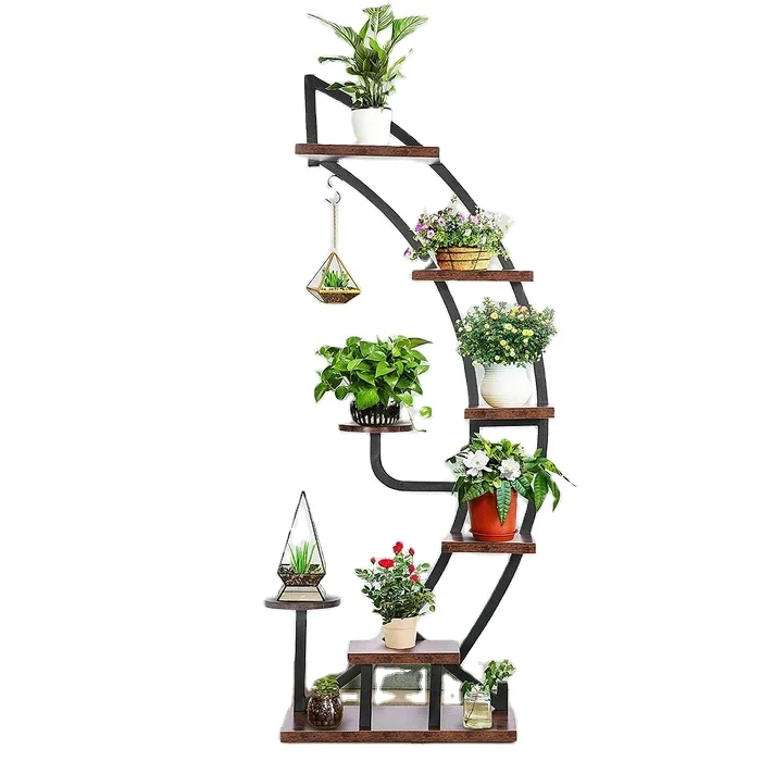 Latest Look Modern Planter Stand Plant Pots multi flower pot Plant Stand Metal for Indoor Outdoor Potted Home Black Flower Stand