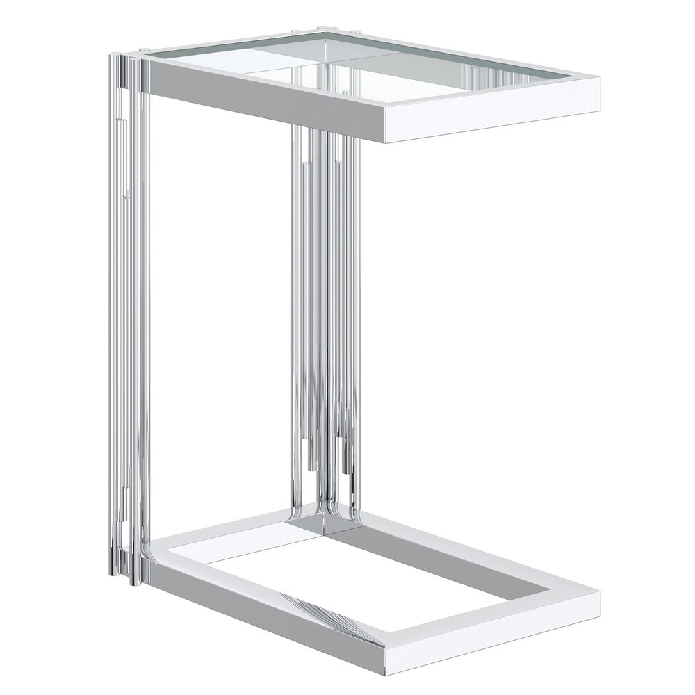 Contemporary Metal and Glass Small Accent Table