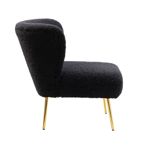 Exadius Contemporary Upholstered Accent Side Chair with Metal Legs by HULALA HOME