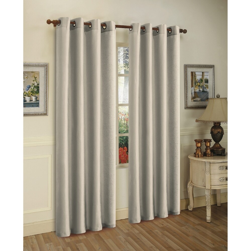 Mira Faux Silk Grommet Window Panel  55x84 Inches