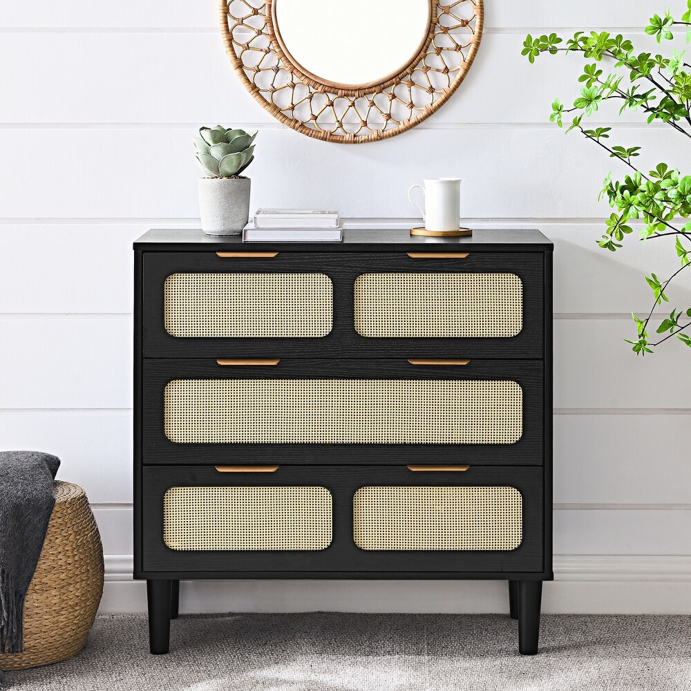 Rattan Dresser Cabinet with 3 Drawers