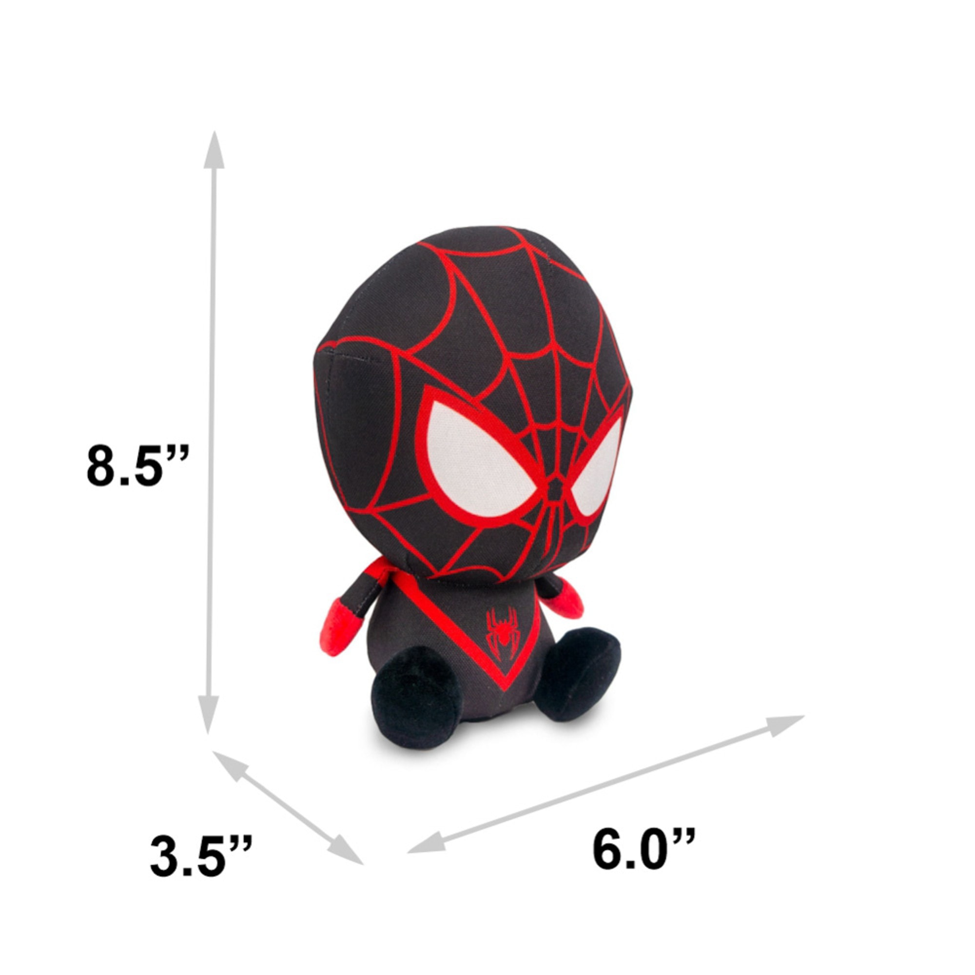 Buckle-Down Marvel Comics Ultimate Spiderman Morales Full Body Sitting Pose Plush Squeaker Dog Toy， Small