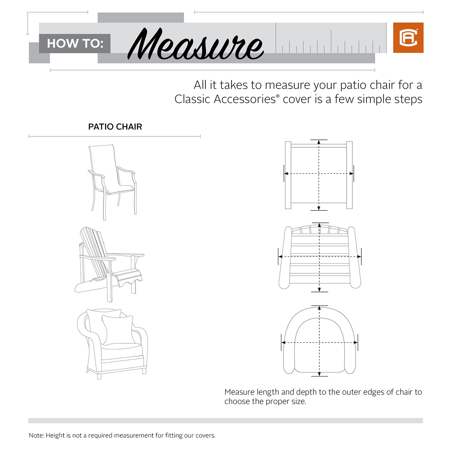 Classic Accessories MadronaHigh Back Patio Chairs Cover - Outdoor