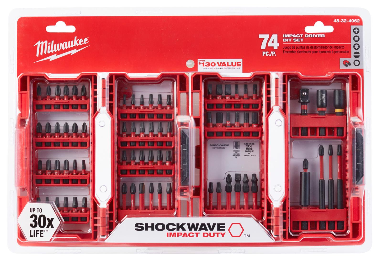 Milwaukee Tool 48-32-4062 Milwaukee SHOCKWAVE Impact Duty Driver Bit Sets