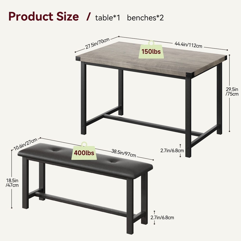 Dining Table Set for 4  Kitchen Table with Benches