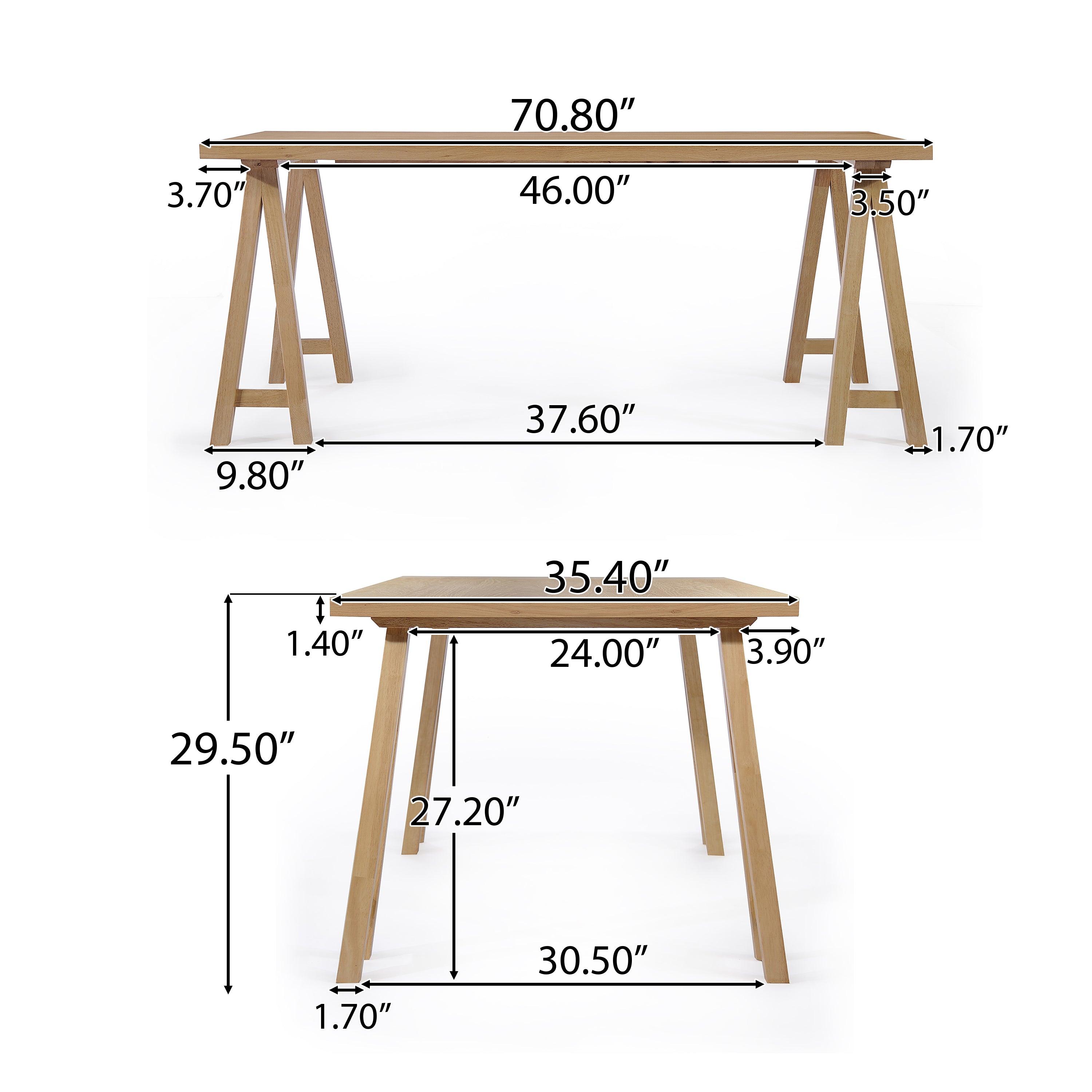 Sandor Farmhouse 7 Piece Wood Dining Set