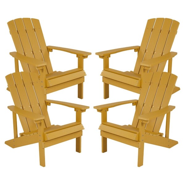 Allweather Poly Resin Wood Outdoor Adirondack Chair (Set of 4)