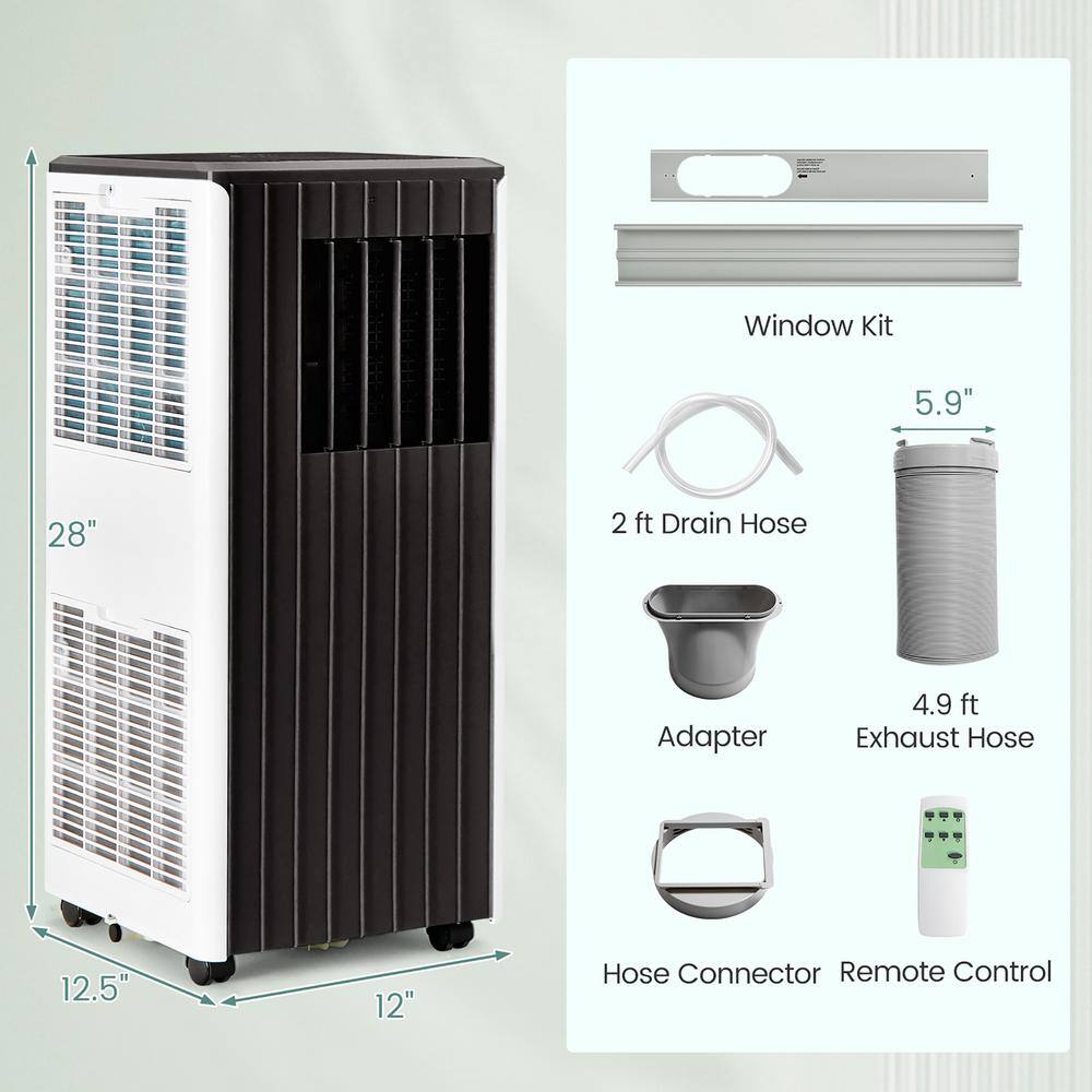 Gymax 8000 BTU ASHRAE Portable Air Conditioner 3-in-1 AC Unit with Cool Dehumidifier Fan Sleep Mode GYM11466