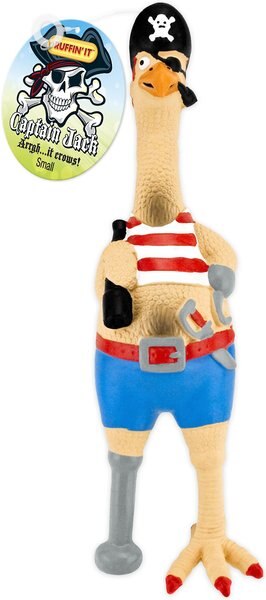 RUFFIN' IT Captain Jack Rubber Chicken Dog Toy