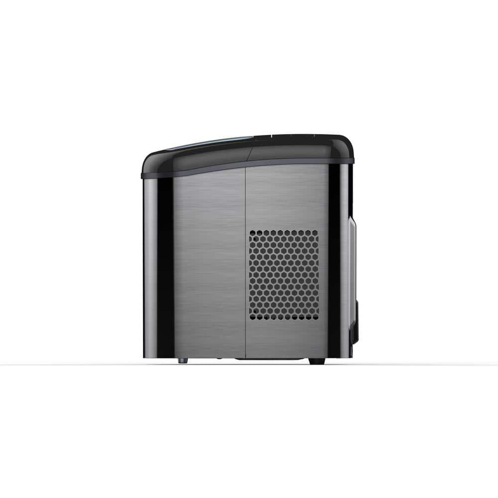 Galanz 26 lb Freestanding Ice Maker in Stainless Steel with Black Top