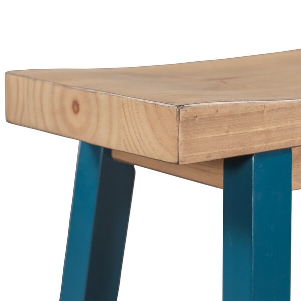 Farmhouse Rustic 2-piece Counter Height Wood Kitchen Dining Stools