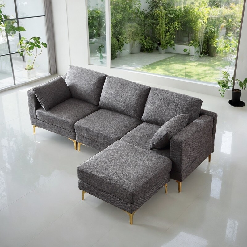 Modern Style L Shape Upholstered DIY Each Seat Sectional Sofa