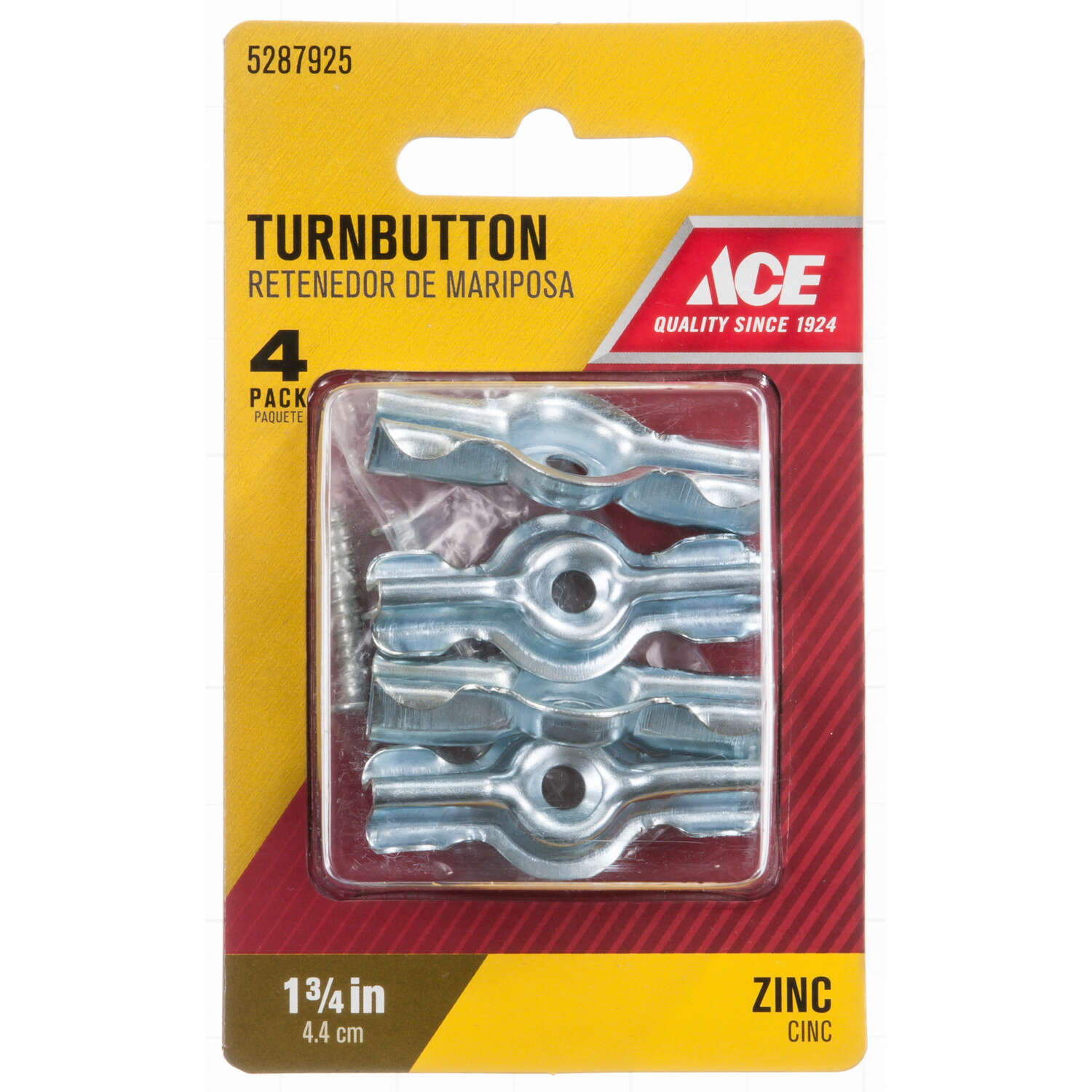 Ace Zinc-Plated Silver Steel Screen/Storm Turn Buttons 4 pk