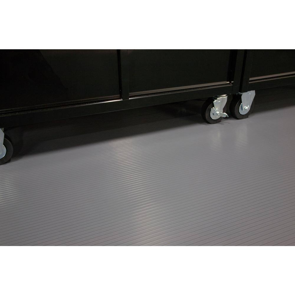 G-Floor Rib 8.5 ft. x 24 ft. Slate Grey Vinyl Garage Flooring Cover and Protector GF55RB8624SG