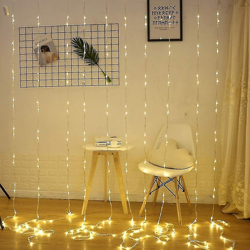 Led Curtain Lights ， Usb String Lights， Waterproof 3 * 3m 300 Led Usb Curtain Window String Lights