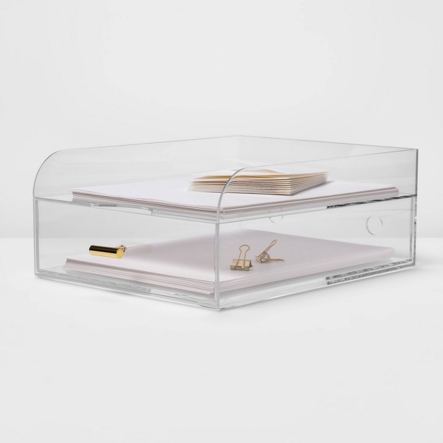 Acrylic Large Paper Tray With Drawer