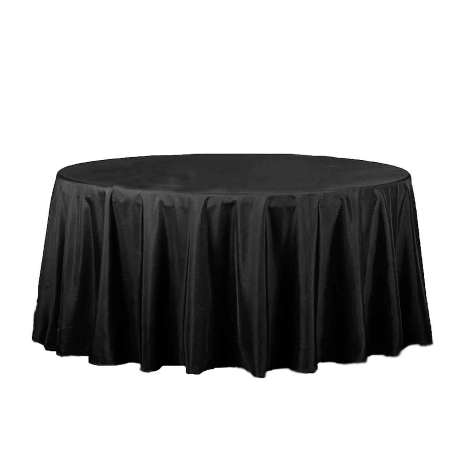 Black Seamless Polyester Round Tablecloth 120