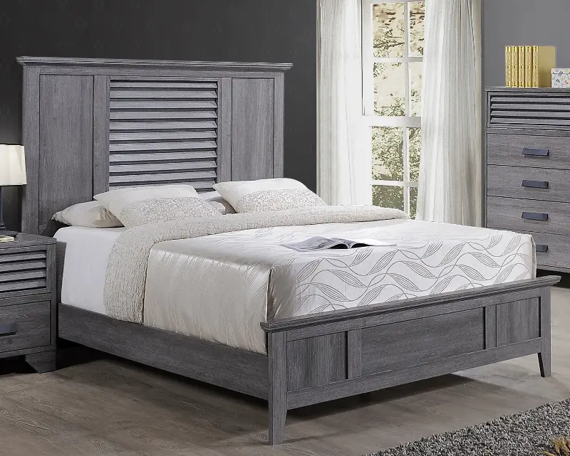 Sarter Casual Contemporary Gray Queen Bed