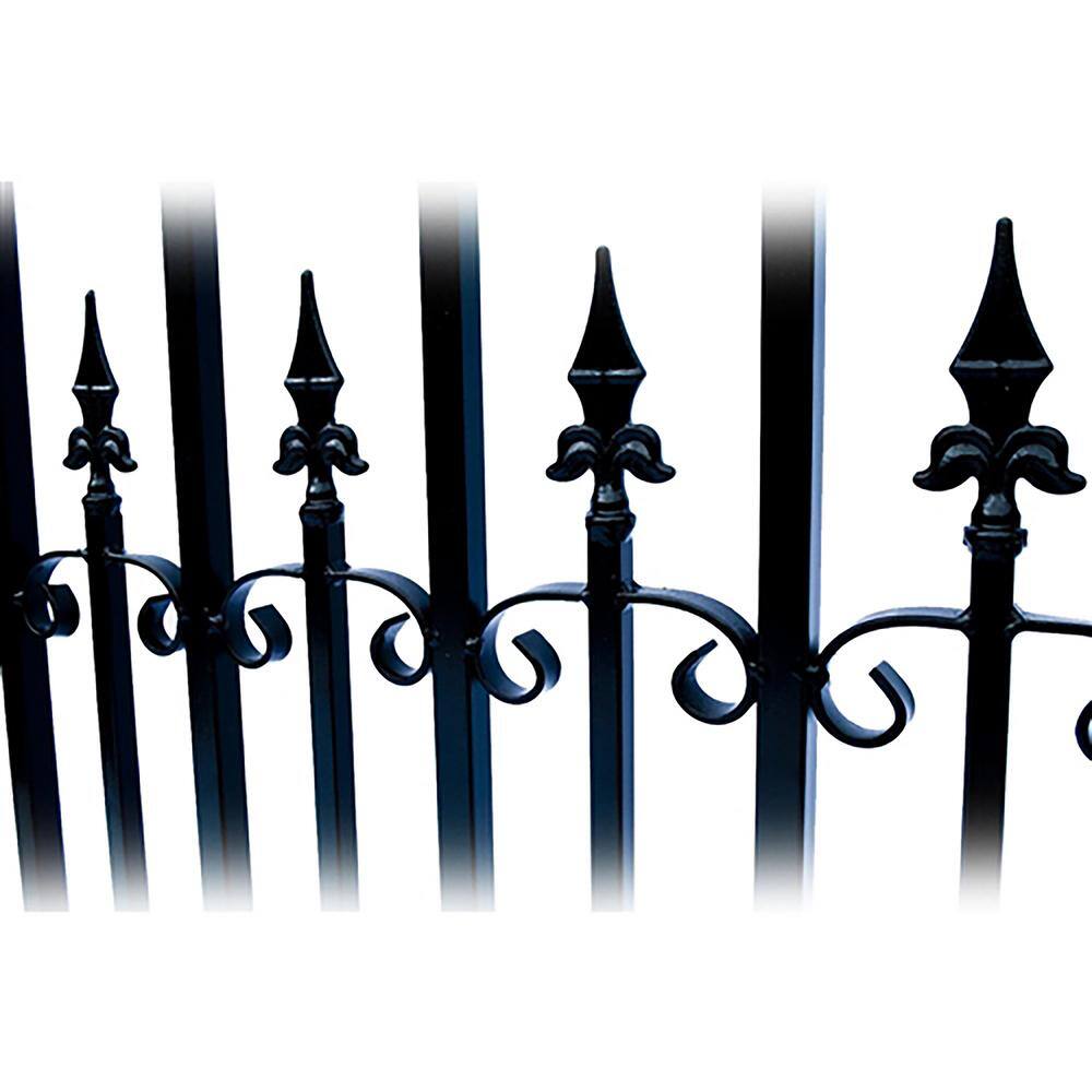 ALEKO Venice Style 12 ft. x 6 ft. Black Steel Dual Swing Driveway Fence Gate DG12VEND-HD