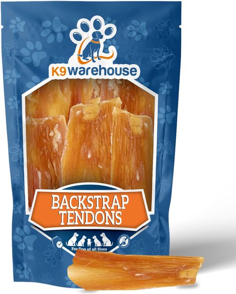 K9warehouse Backstrap Tendons Beef Flavored Dog Chews， 6 count