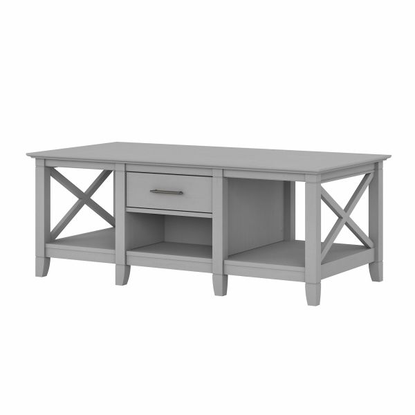 Bush Furniture Key West Coffee Table with Storage in Cape Cod Gray