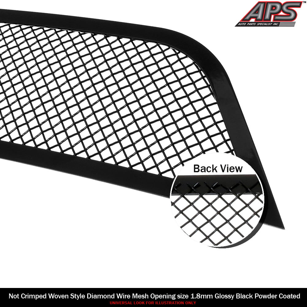 Compatible with 2008-2013 Cadillac CTS Black Stainless Steel Mesh Grill Combo N19-H86777A