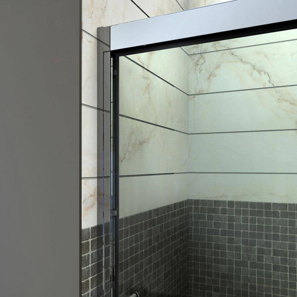 DreamLine Duet 44 to 48 in. x 72 in. Semi-Semi-Frameless Bypass Sliding Shower Door in Brushed Nickel SHDR-1248728-04