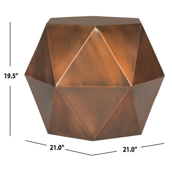 SAFAVIEH Astrid Copper Faceted Side Table - 21