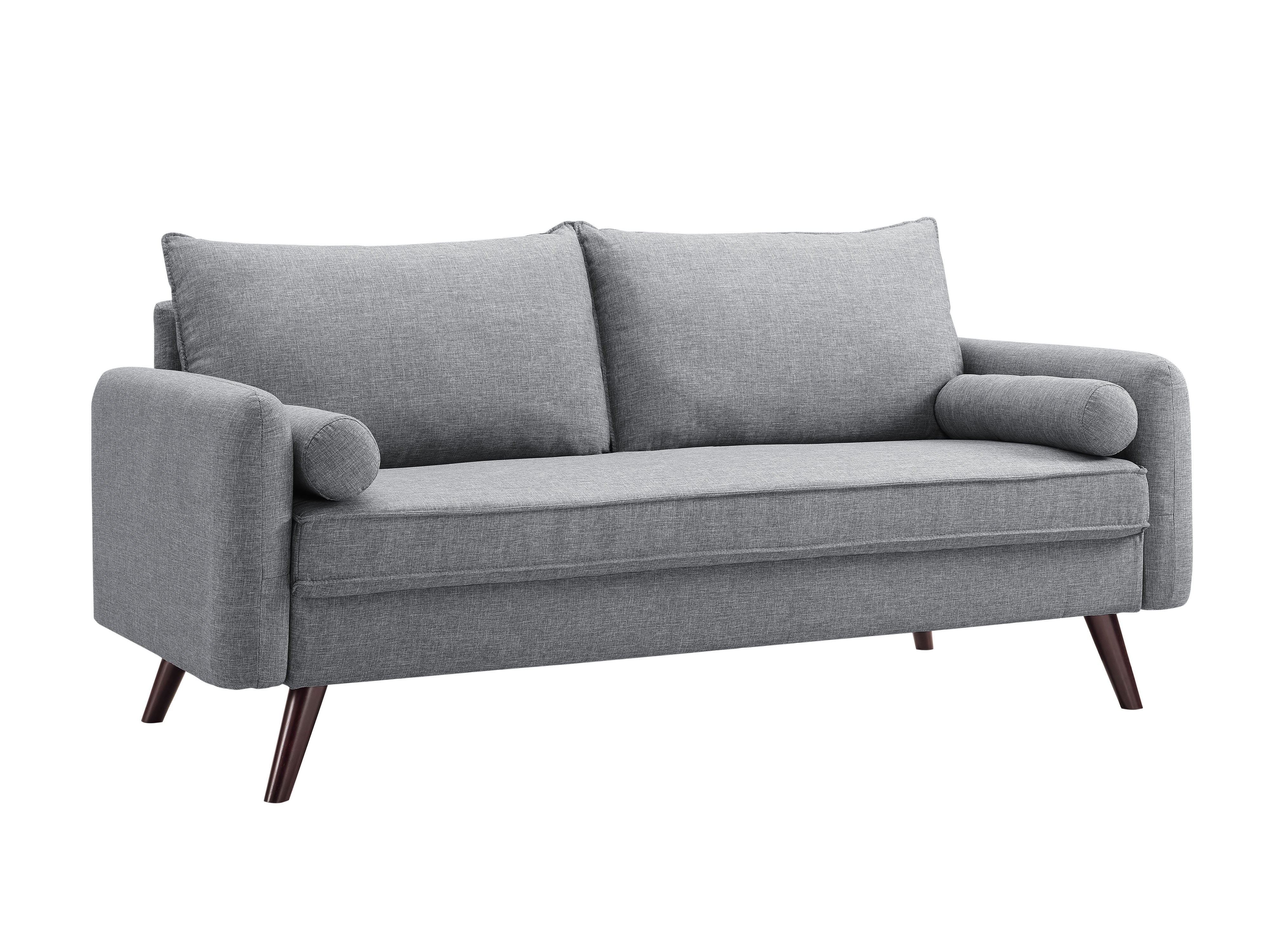 Lifestyle Solutions Calden Sofa with Hairpin Legs, Gray Fabric