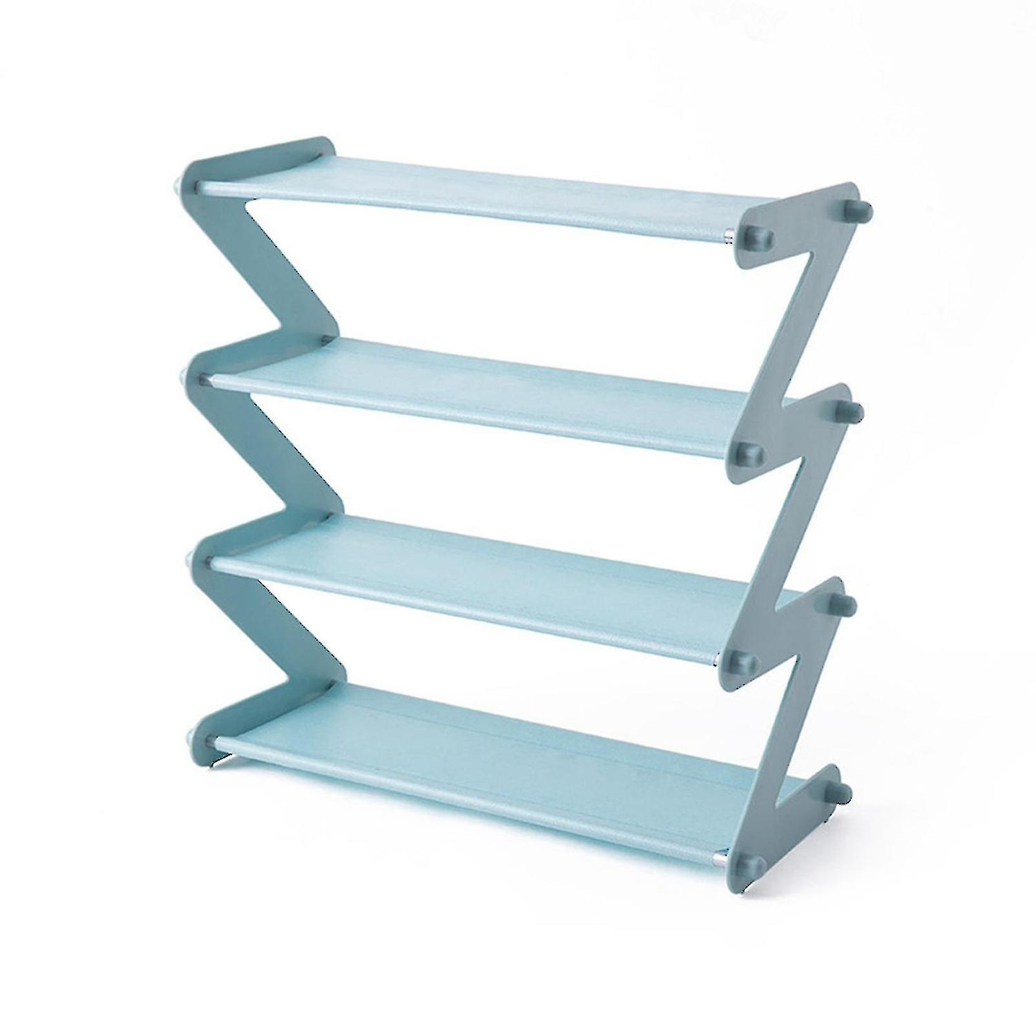 4  tier Stackable And Expandable Shoe Rack Z shaped Footwear Organizer Shoe Shelf Storage Organizer