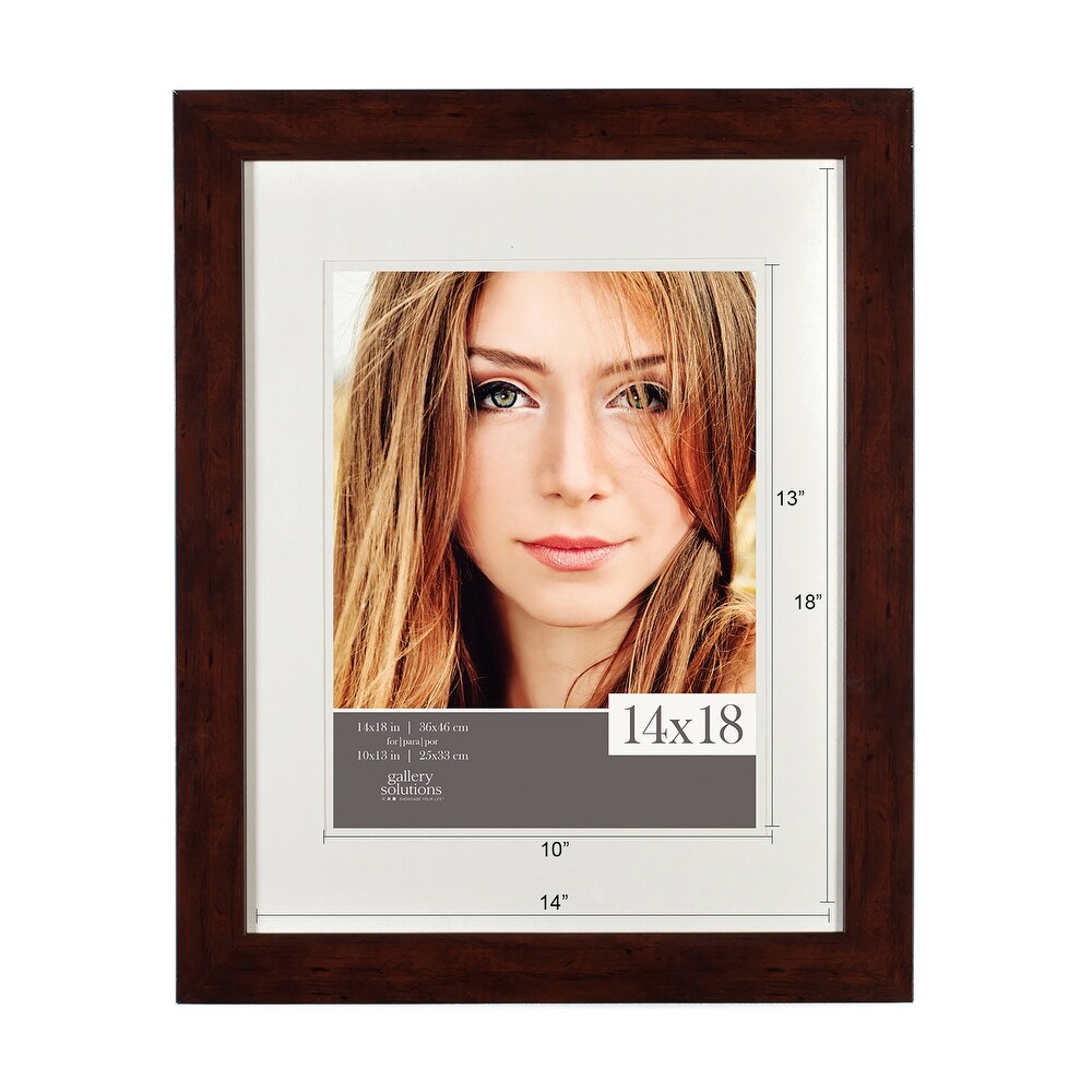 Walnut Picture Frame with Double White Mat Opening