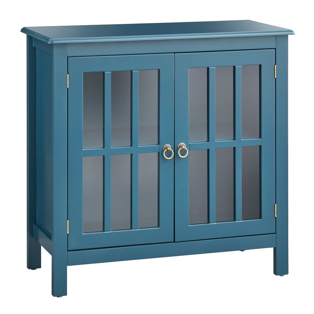 Simple Living Portland 2 Door Glass Cabinet