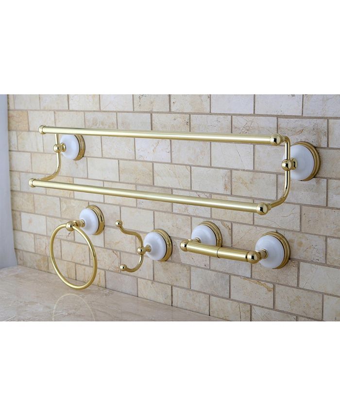 Kingston Brass Victorian 4-Pc. Dual Towel Bar Bathroom Hardware Set