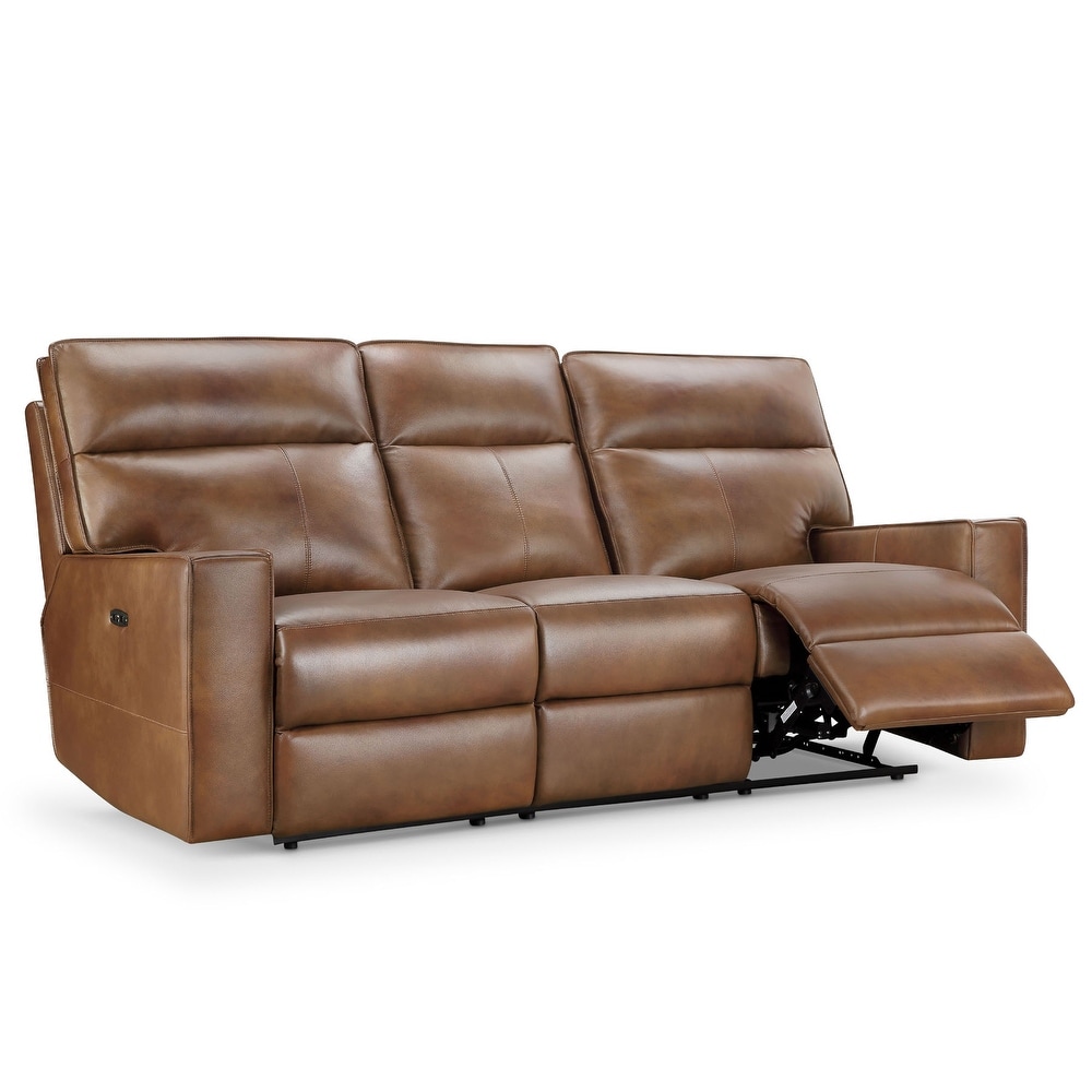 Abbyson Easley Top Grain Leather Dual Power Reclining Sofa