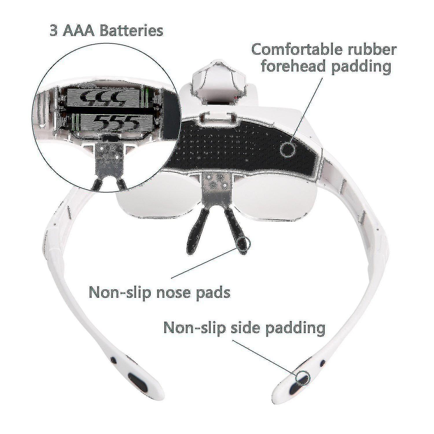 Hands Magnifying Glasses With 2 Led S 5 Interchanabnses 1.0x To 3.5x