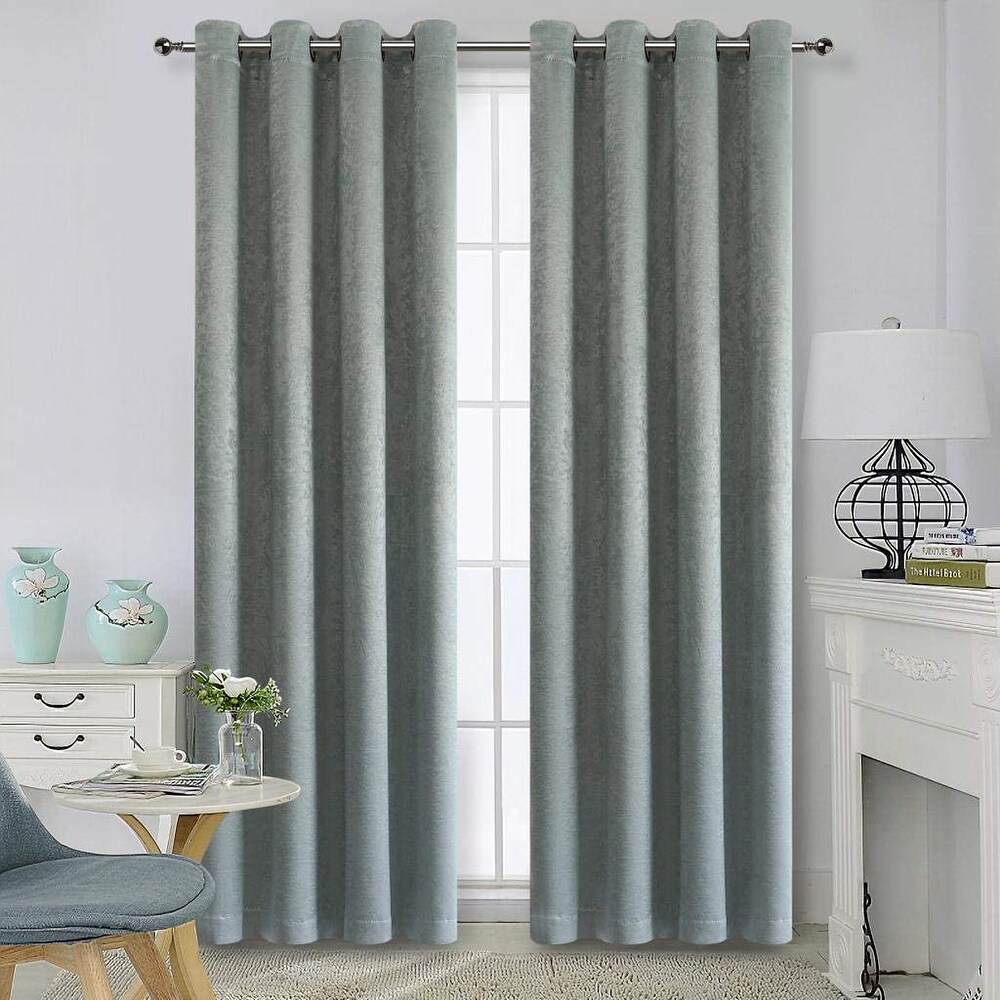 Thermal Insulated Blackout Grommet Top Curtain Panel Pair 52\