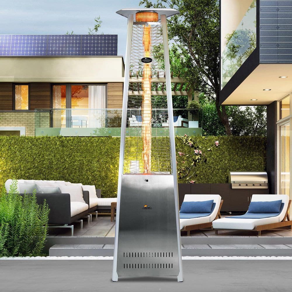 Paragon Outdoor 92.5 in. 42,000 BTU Stainless Steel Vesta Patio Flame Tower Heater OH-SS42-8M