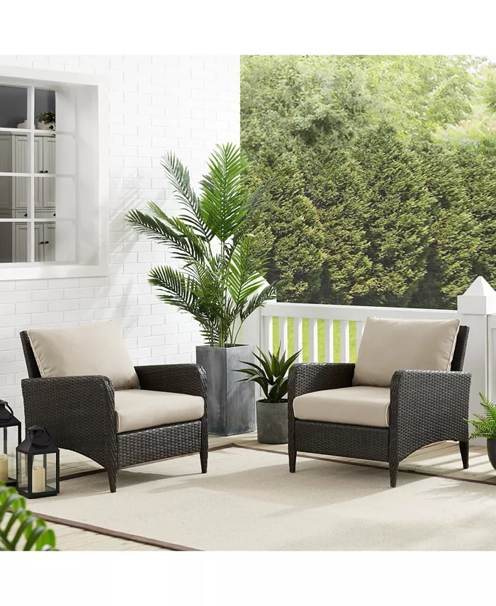 Crosley Kiawah 2 Piece Outdoor Wicker Chair Set