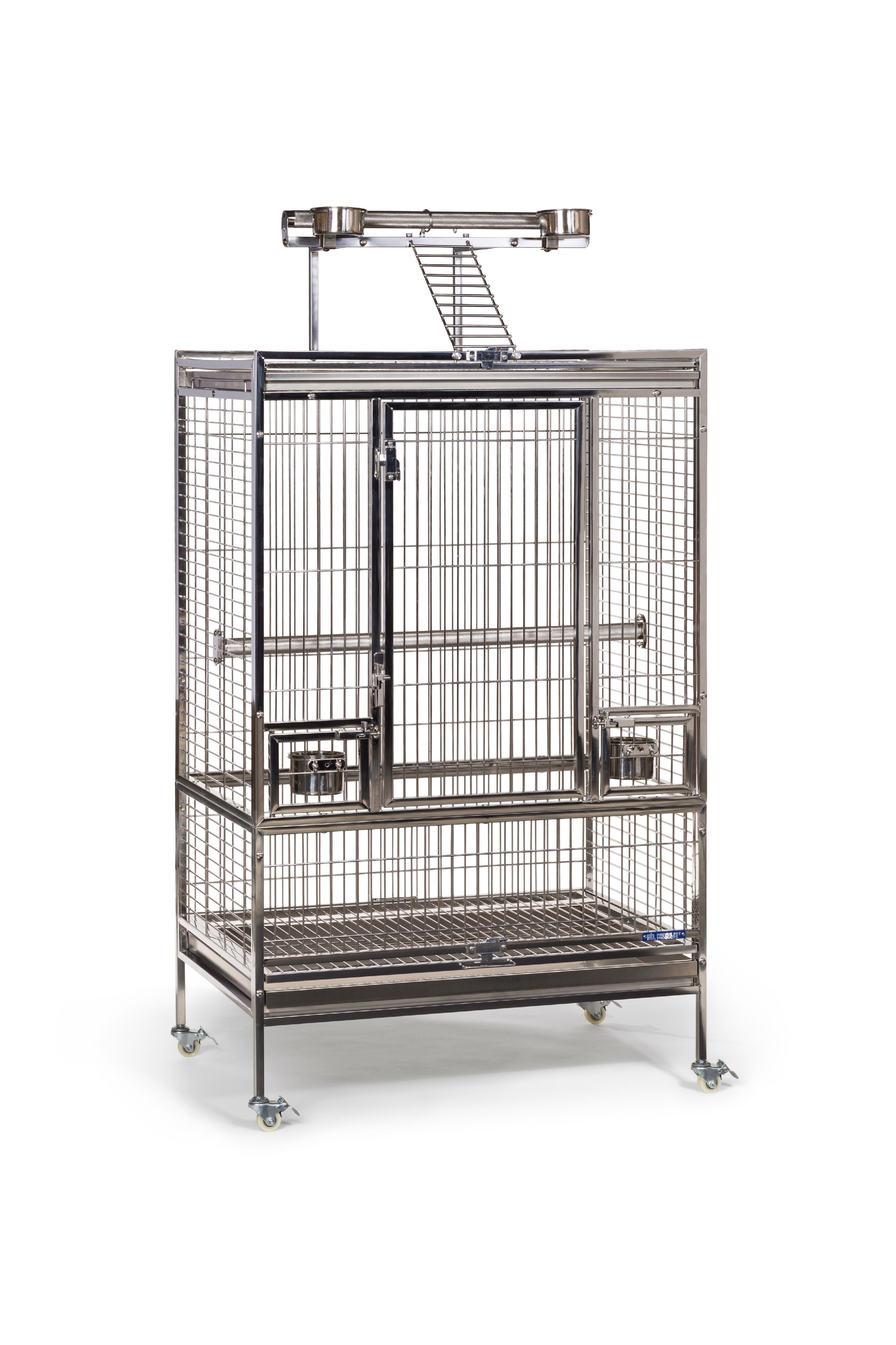 Prevue Pet Products Large Stainless Steel Bird Cage with Play Top and Large Door