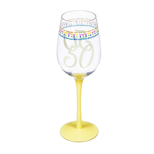 Evergreen Beautiful 50th Birthday Color Changing Wine Glass 3 X 3 X 10 Inches