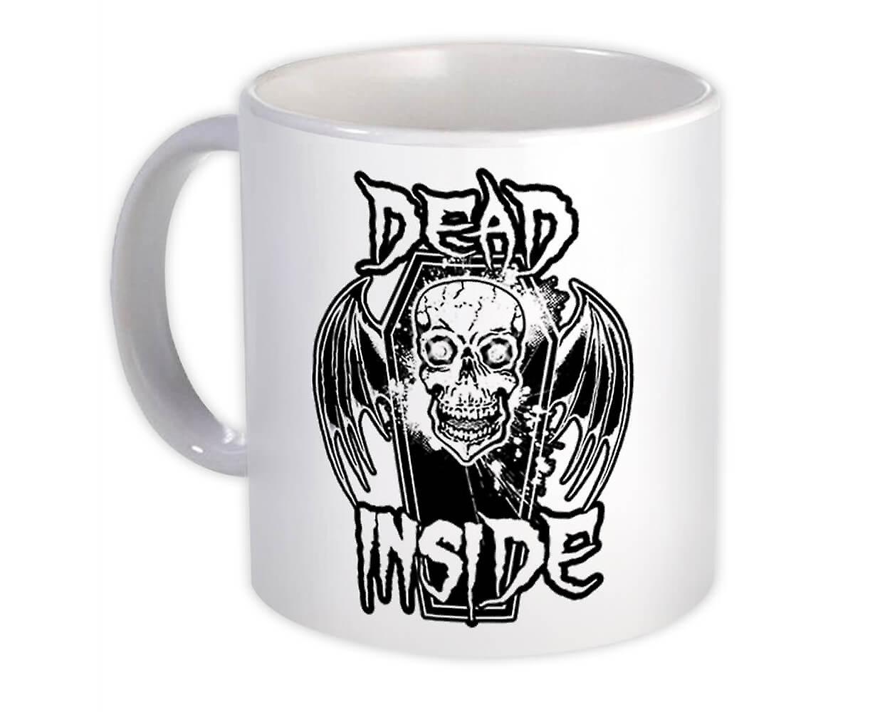 Gift Mug: Dead Inside Skull Vampire Wings Halloween