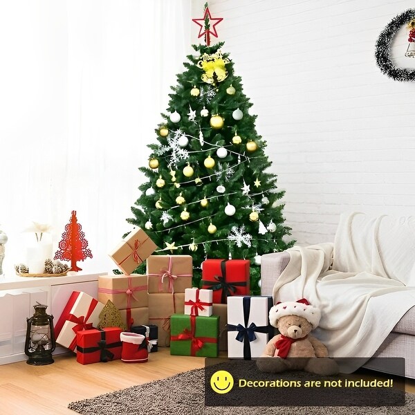 6FT H SpiralShaped Green Artificial Pine Christmas Holiday Tree，Premium Christmas Tree with Metal Base