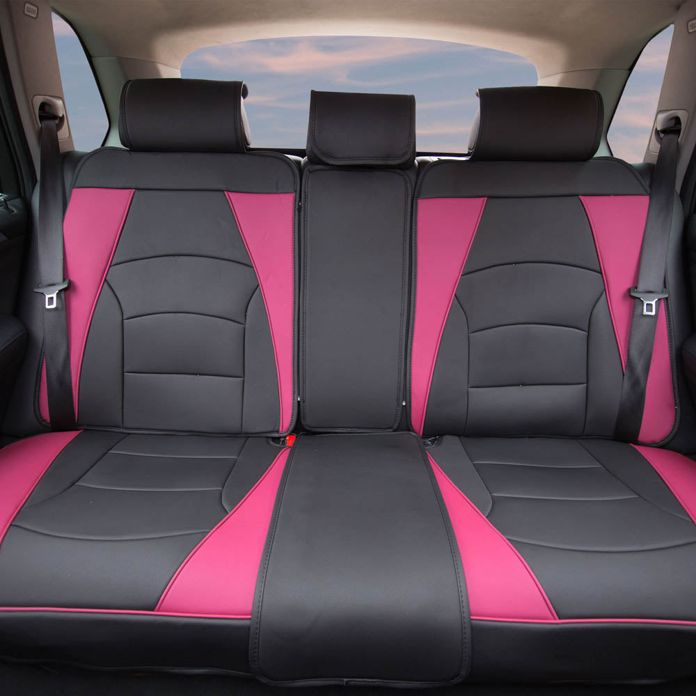 FH Group Ultra Comfort Leatherette Rear Set Seat Cushions with Bonus Air Freshener