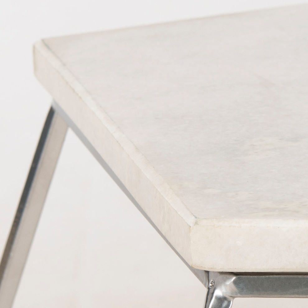 Safavieh Modern Pentagon Marble Top Side Table   Contemporary   Side Tables And End Tables   by Safavieh  Houzz